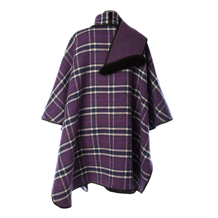 Ladies Wool Blend Reversible Cape Purple