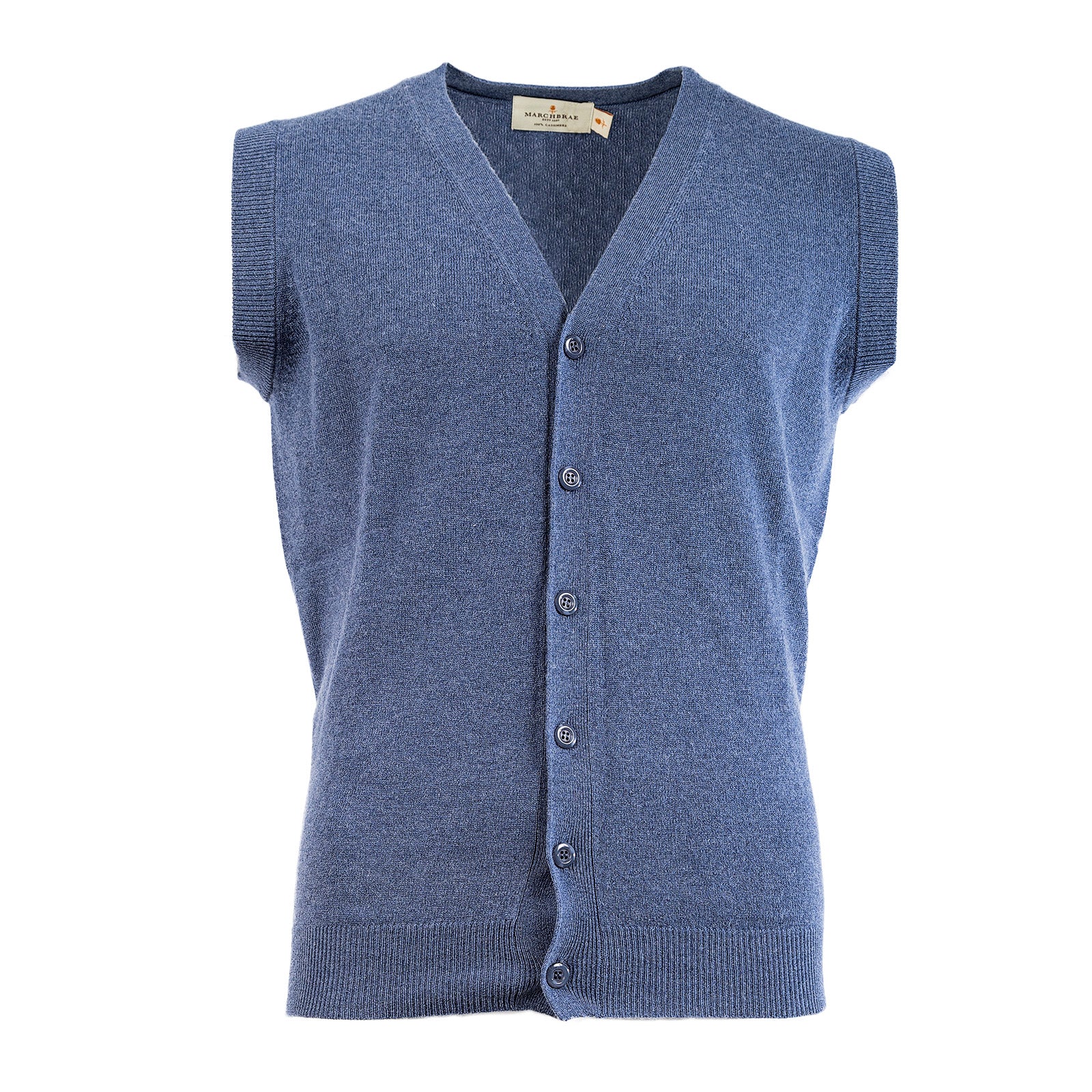 Gents Waistcoat Denim | Dunedin Cashmere