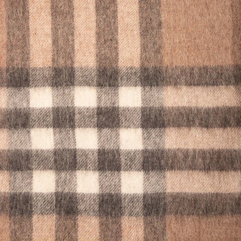 Chequer Cashmere Blend Blanket Camel - Dunedin Cashmere