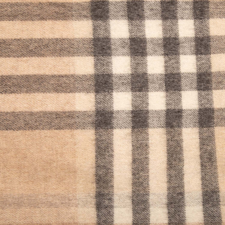 Chequer Cashmere Blend Blanket Natural - Dunedin Cashmere