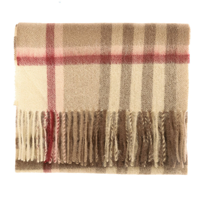 Edinburgh 100% Lambswool Scarf Chequer Shrimp (24530) - Dunedin Cashmere