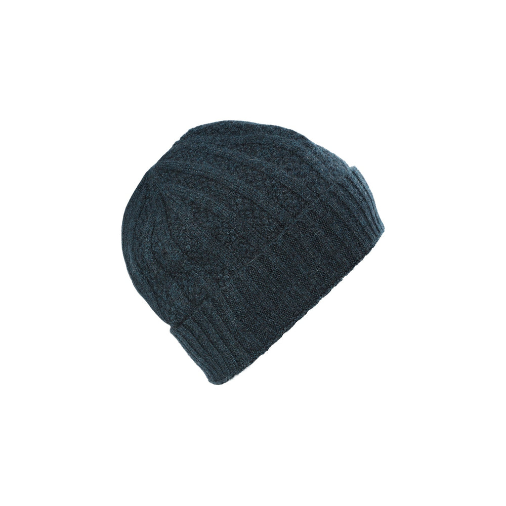 Gents Seed Stitch Rib Turn Up Beanie Lugano - Dunedin Cashmere