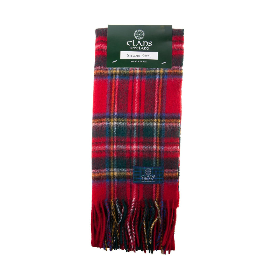 Lambswool Scottish Tartan Clan Scarf Stewart Royal - Dunedin Cashmere