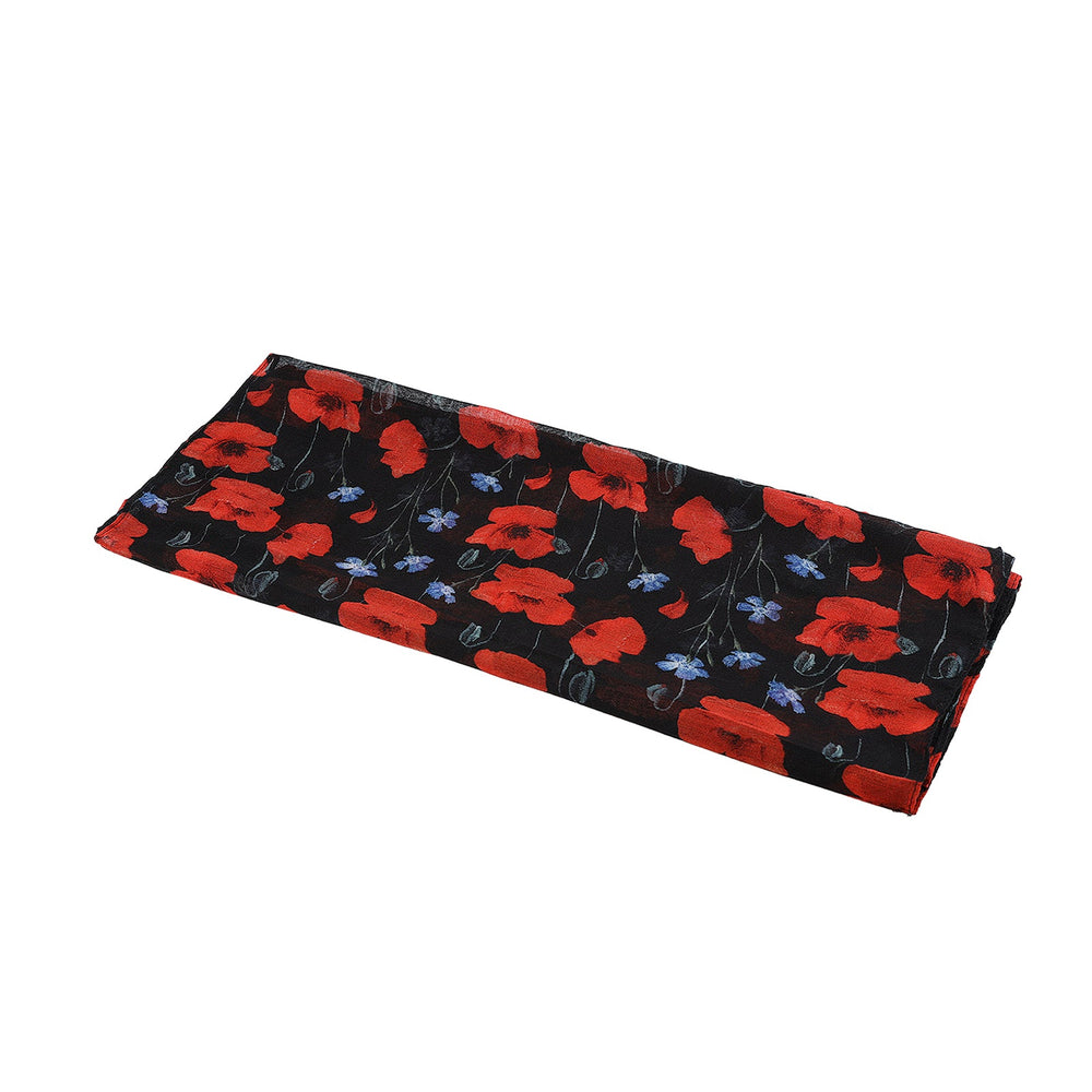 Lightweight All Seasons Poppy Scarf Black - Dunedin Cashmere